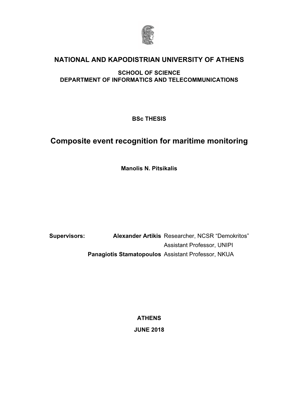 Composite Event Recognition for Maritime Monitoring