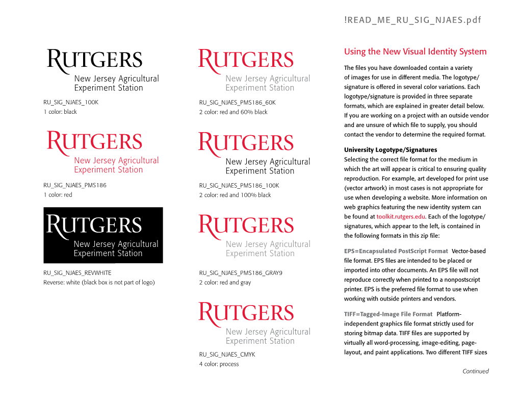 Using the Rutgers Logo with NJAES Signature