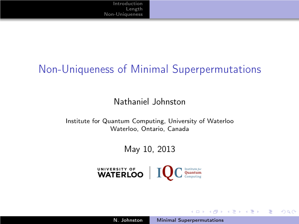 Non-Uniqueness of Minimal Superpermutations