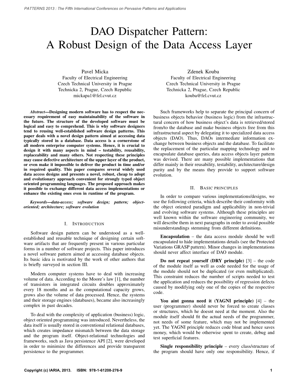 DAO Dispatcher Pattern: a Robust Design of the Data Access Layer