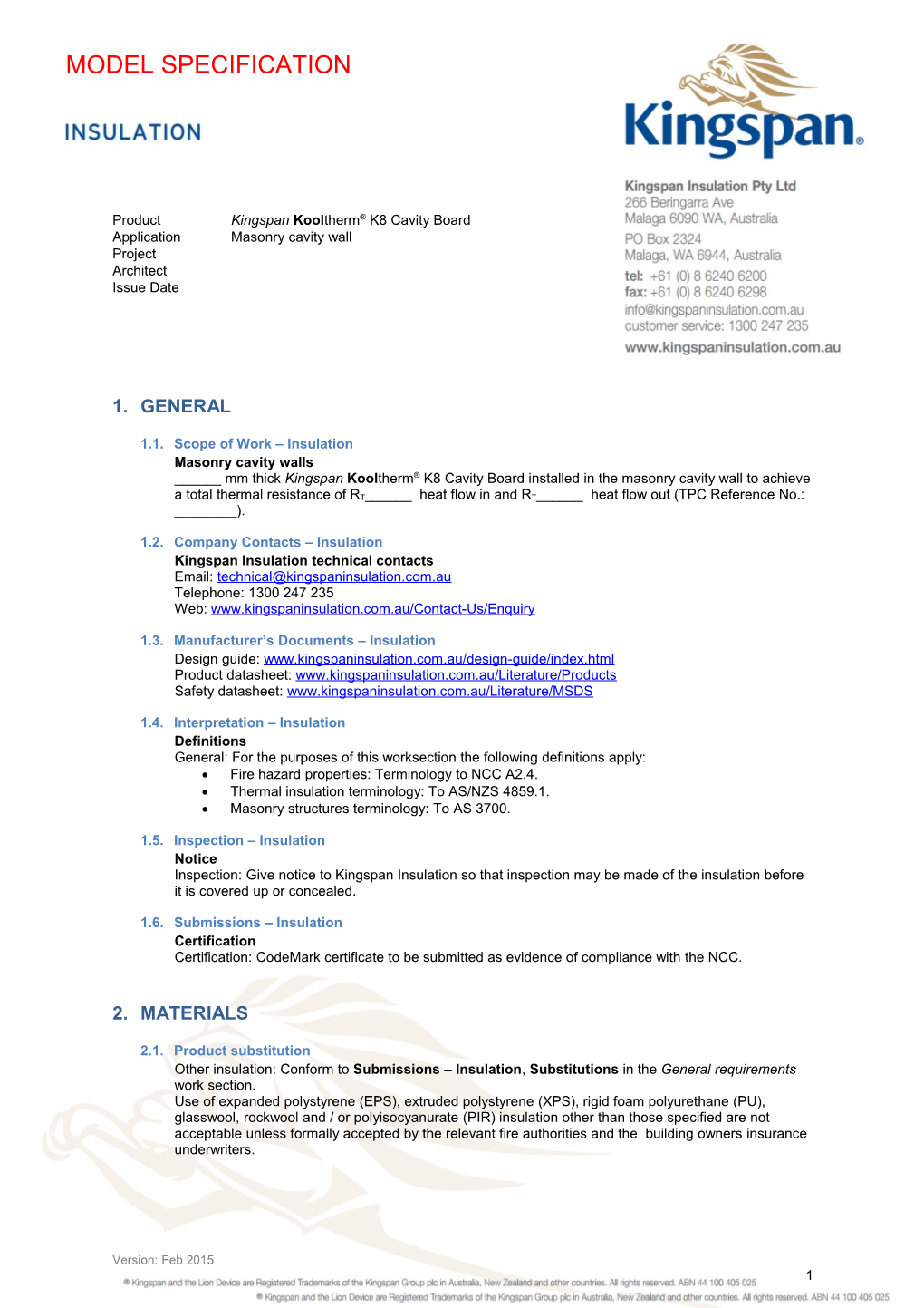 1.1. Scope of Work Insulation