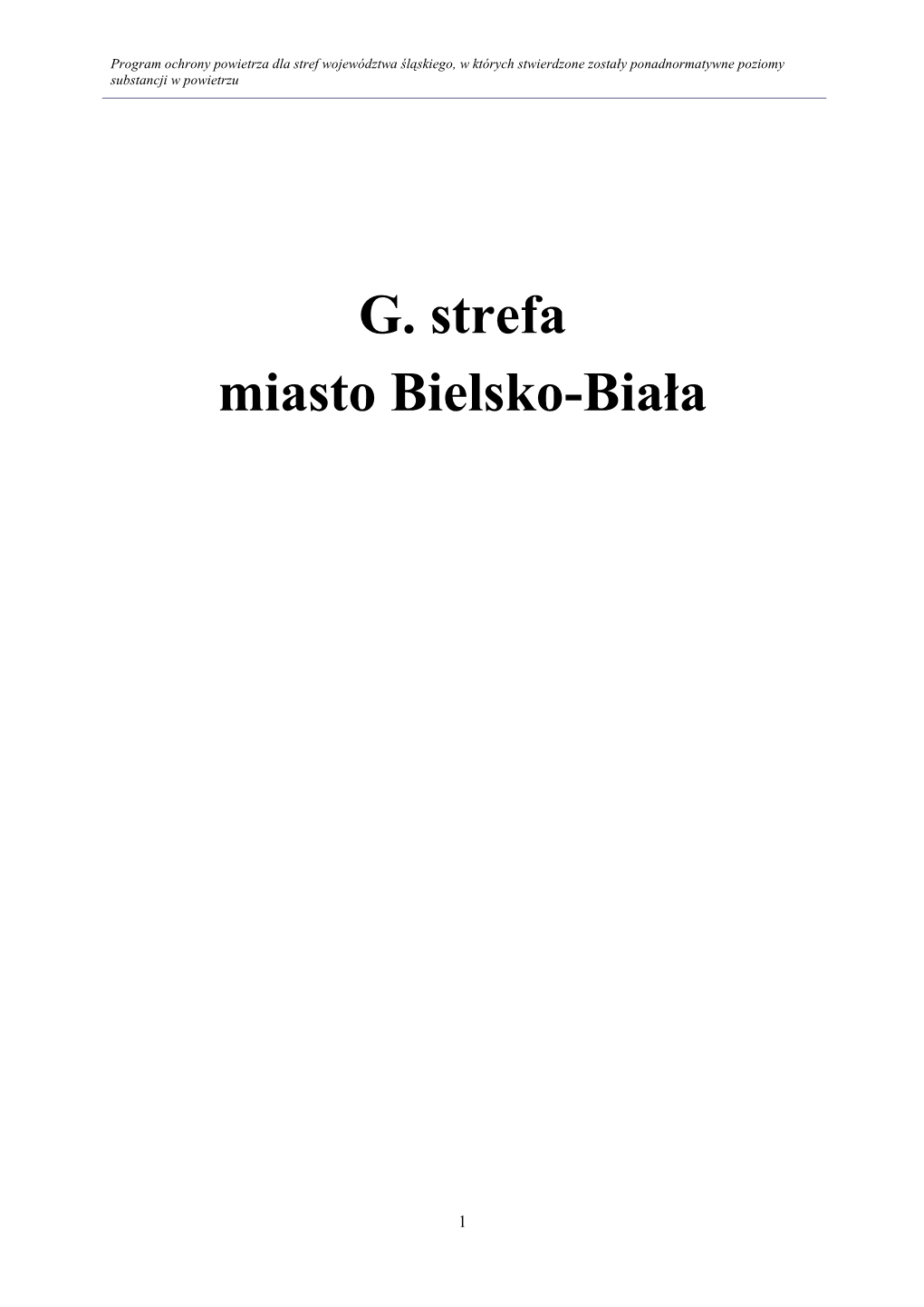 G. Strefa Miasto Bielsko-Biała