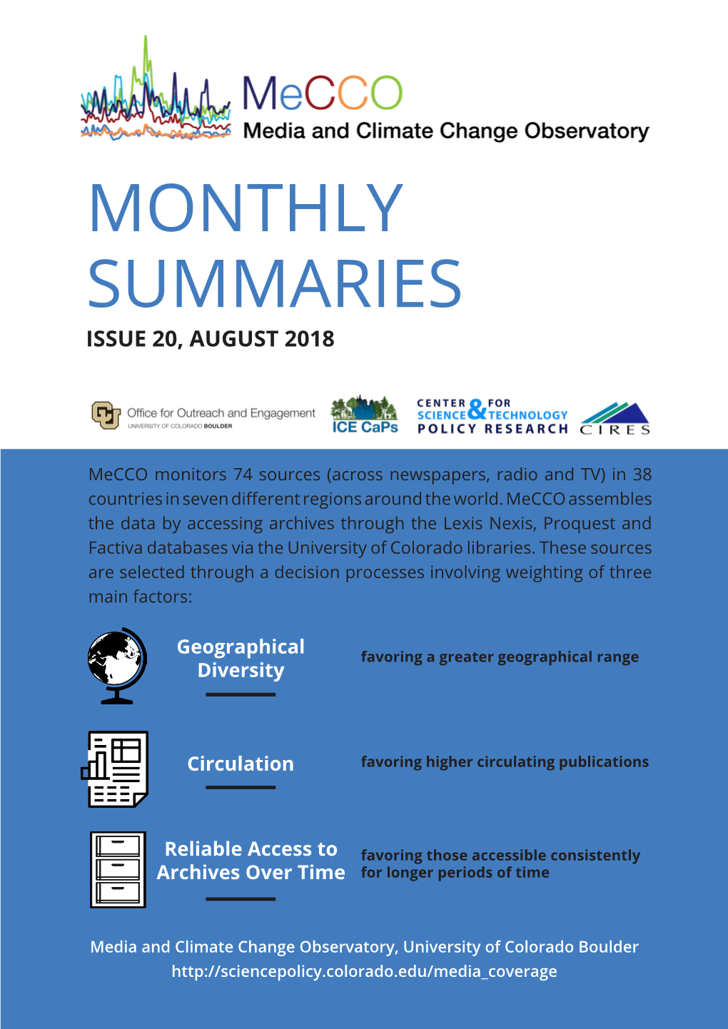 Monthly Summaries Issue 20, August 2018