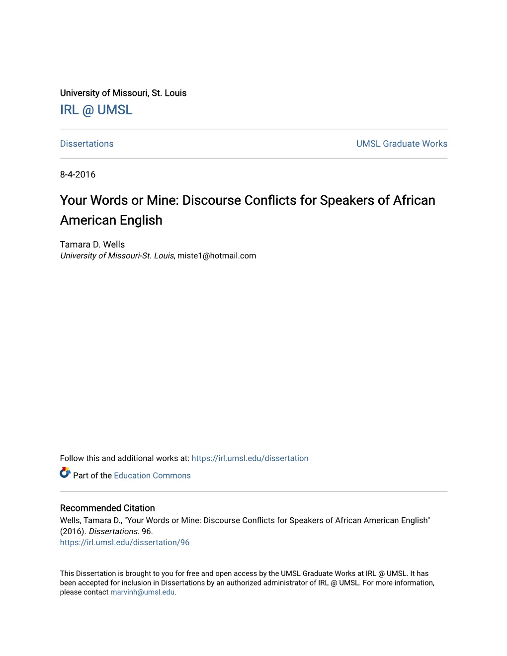 Discourse Conflicts for Speakers of African American English