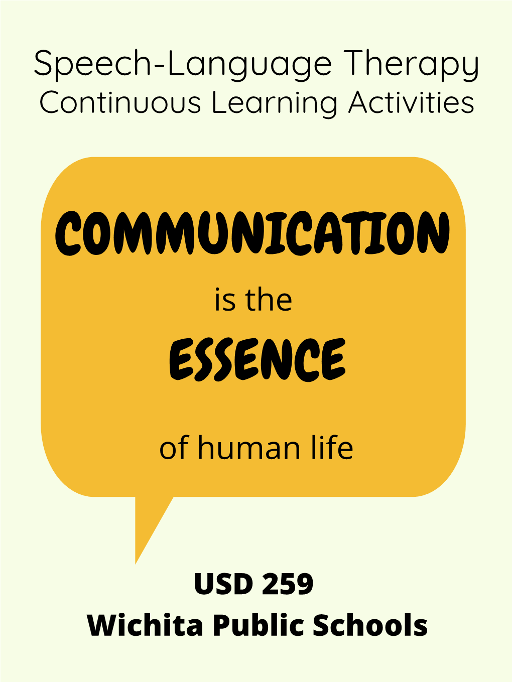 Speech-Language Therapy Continuous Learning Activities