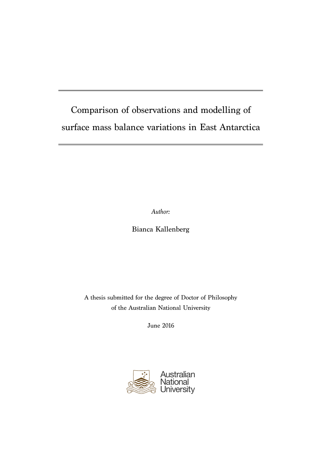 Comparison of Observations and Modelling of Surface Mass Balance Variations in East Antarctica