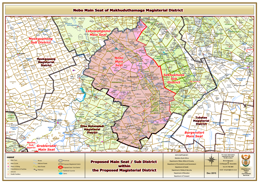 Proposed Main Seat / Sub District Within the Proposed Magisterial