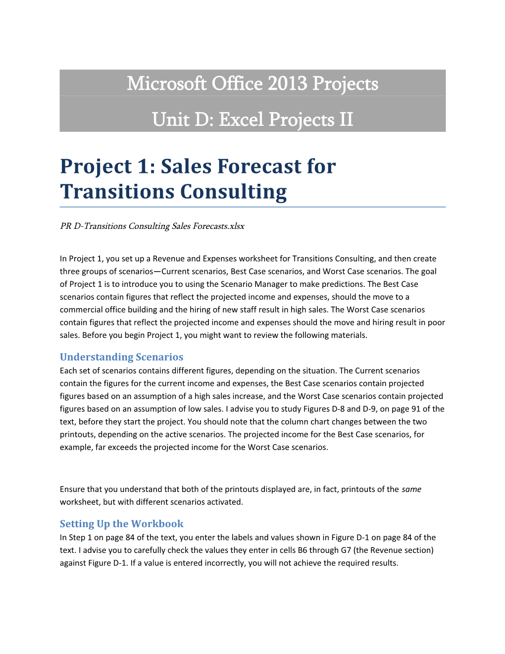 Microsoft Office 2013 Projects