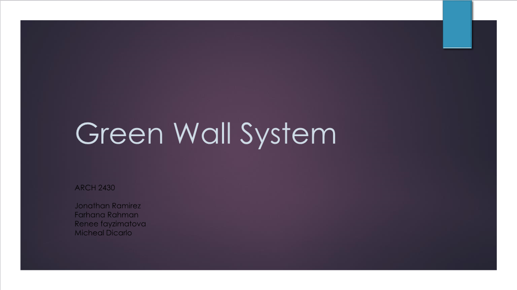 Green Wall System