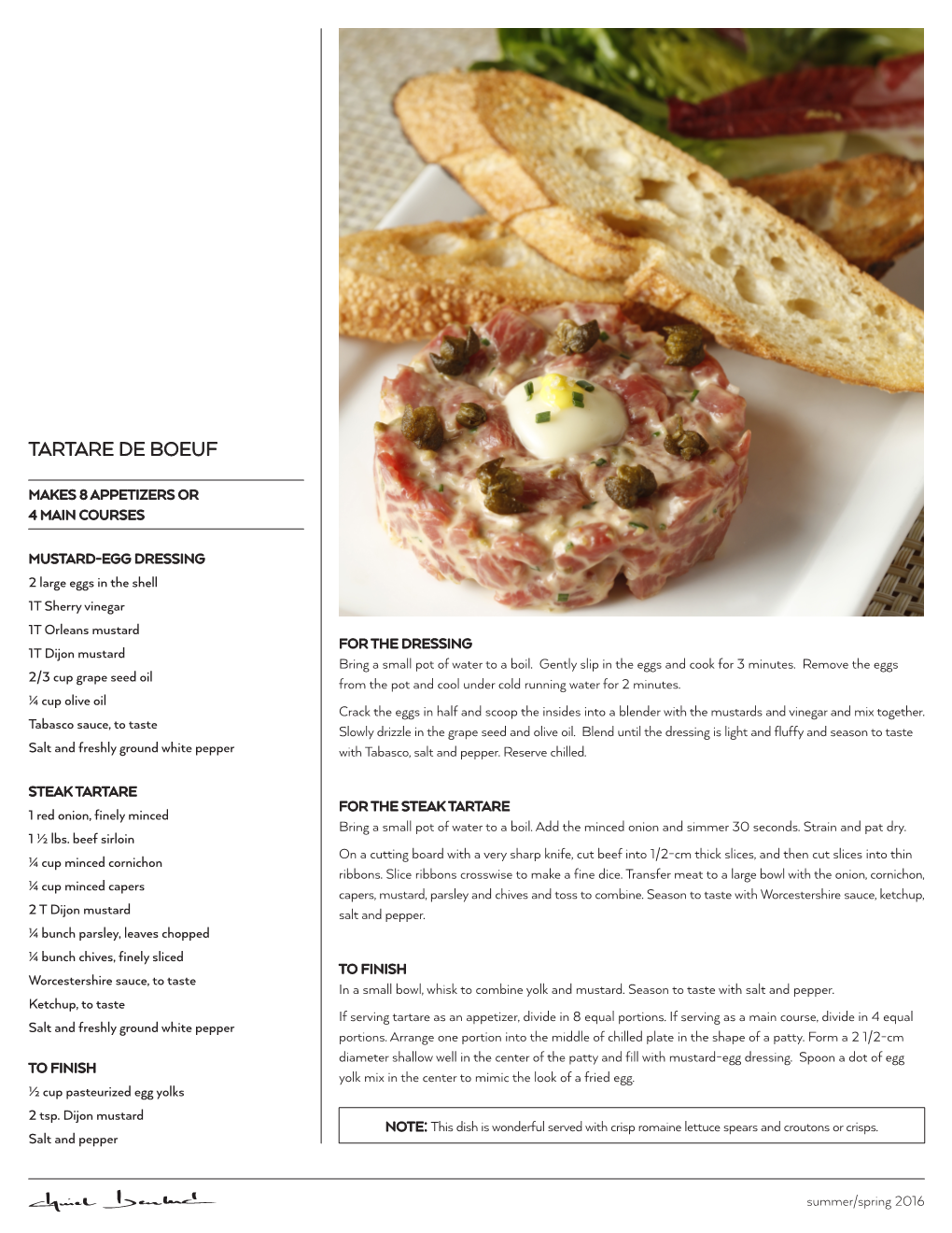 Tartare De Boeuf