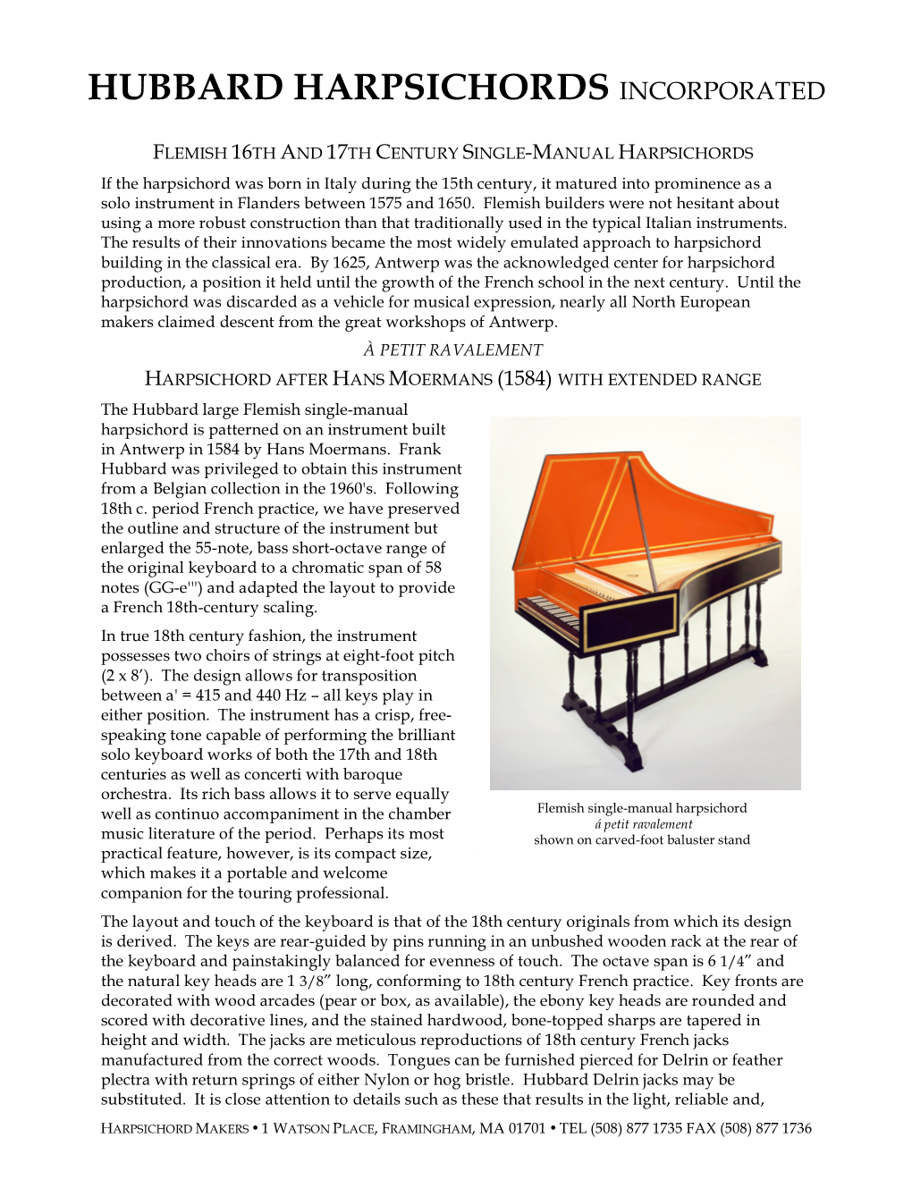 17Th C. Flemish Single-Manual Harpsichords