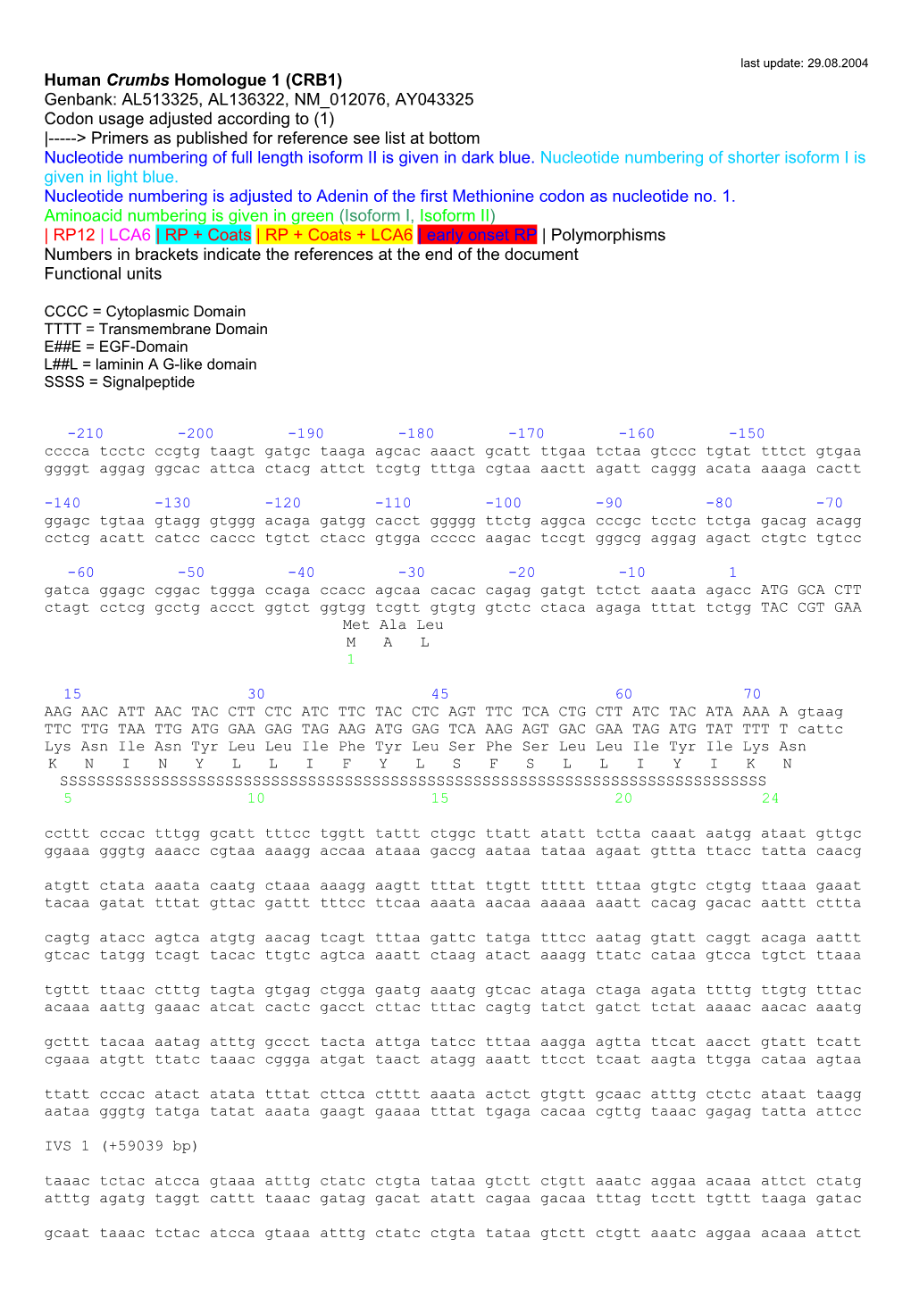 Human Crumbs Homologue 1 (CRB1)