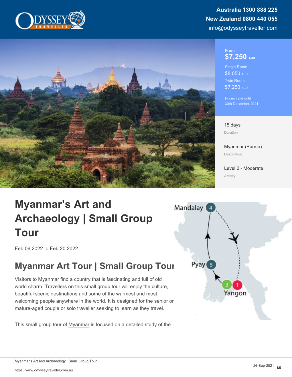 Myanmar Art Tour | Small Group Tour for Seniors | Odyssey Traveller