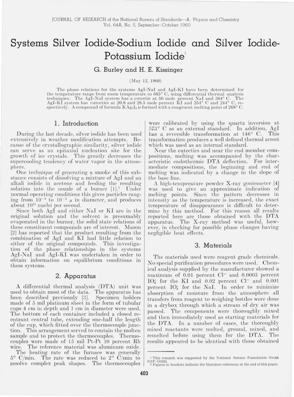 Systems Silver Iodide-Sodium Iodide and Silver Iodide-Potassium Iodide