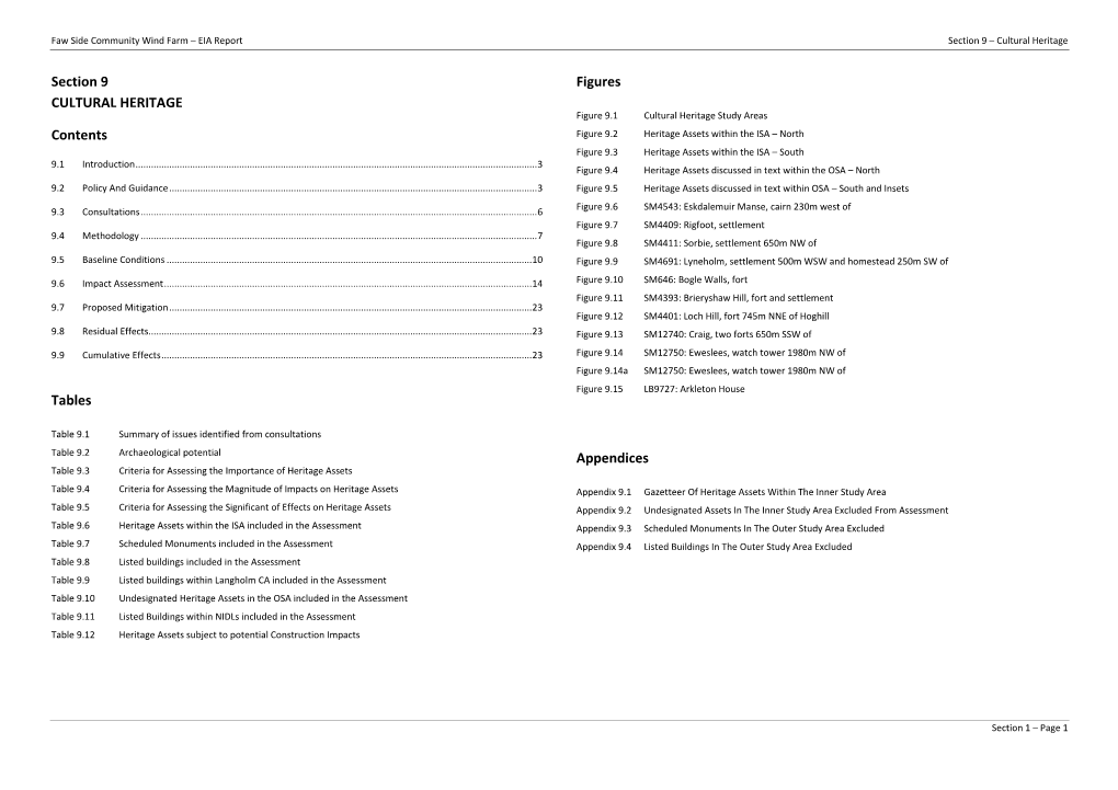 Section 9 – Cultural Heritage