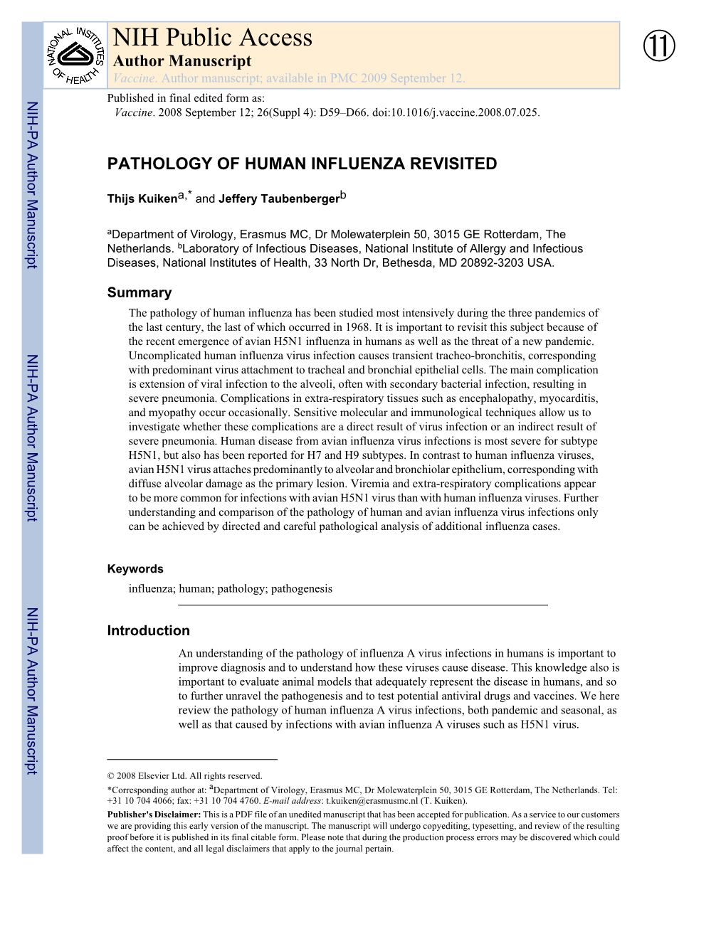 NIH Public Access Author Manuscript Vaccine