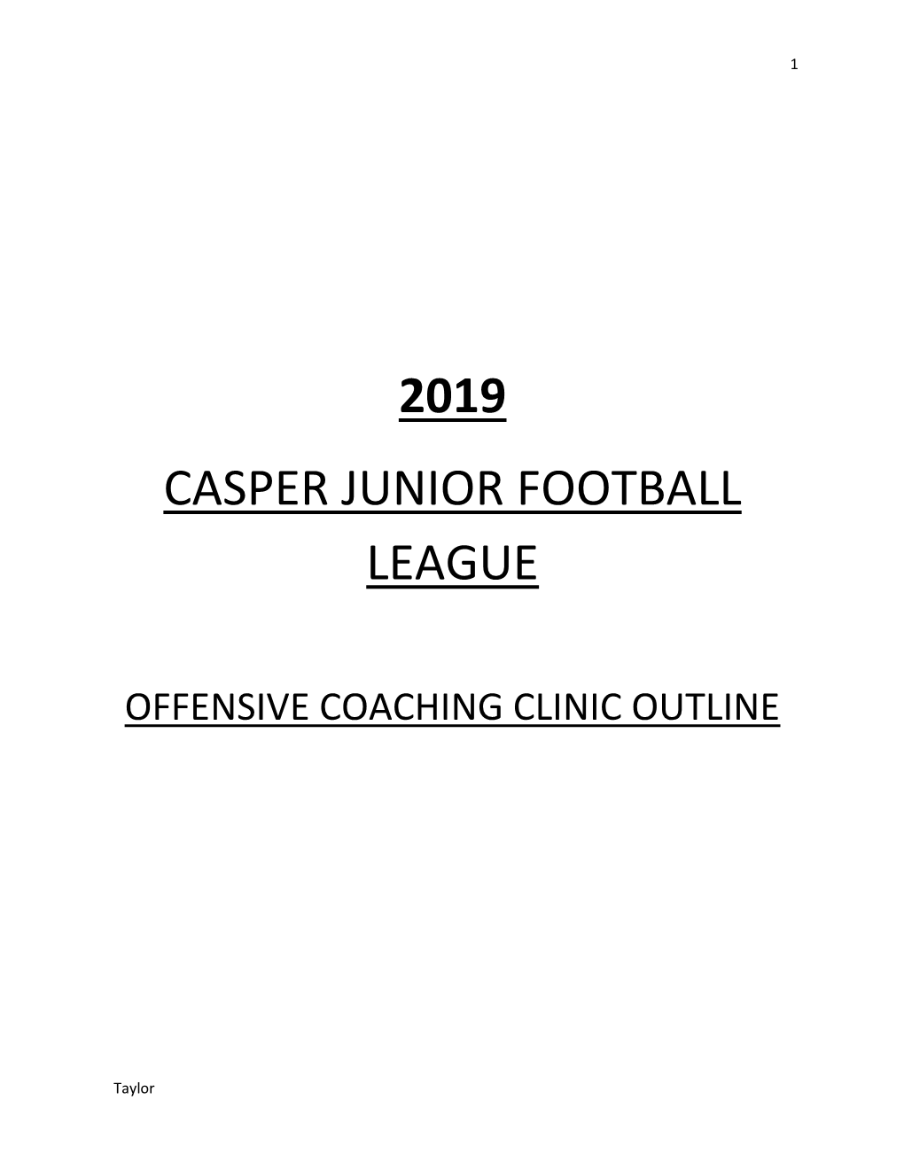 2019 Casper Junior Football League