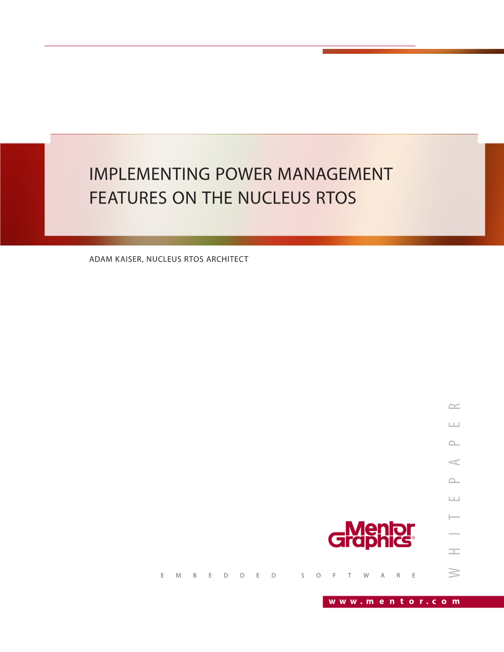 Implementing Power Management Features on the Nucleus Rtos