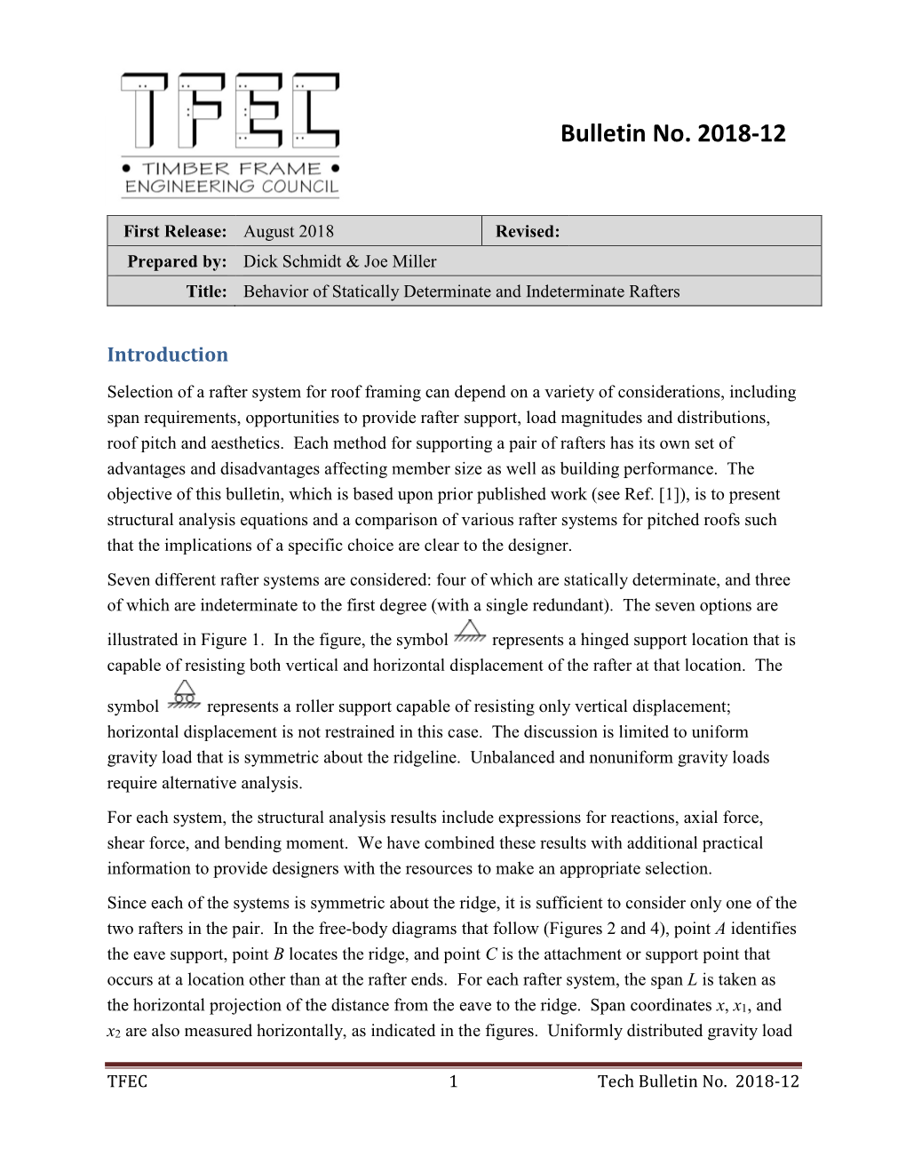 Behavior of Statically Determinate and Indeterminate Rafters