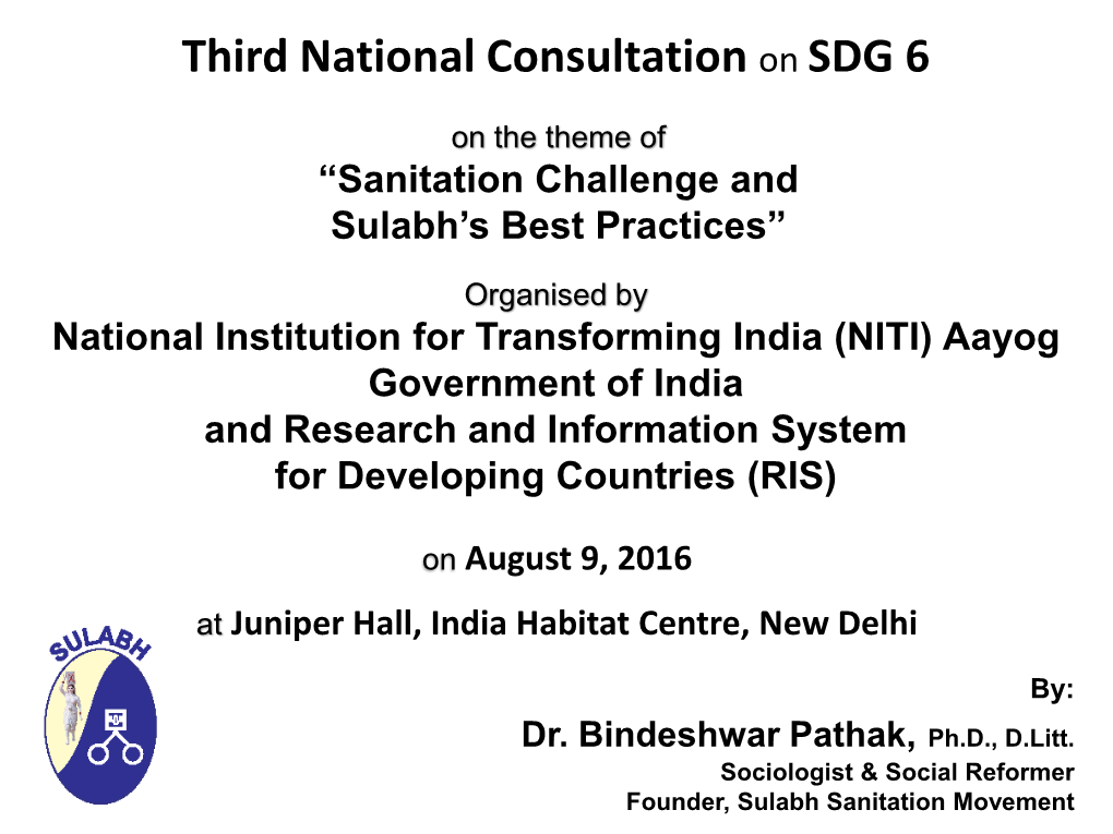 Third National Consultation on SDG 6