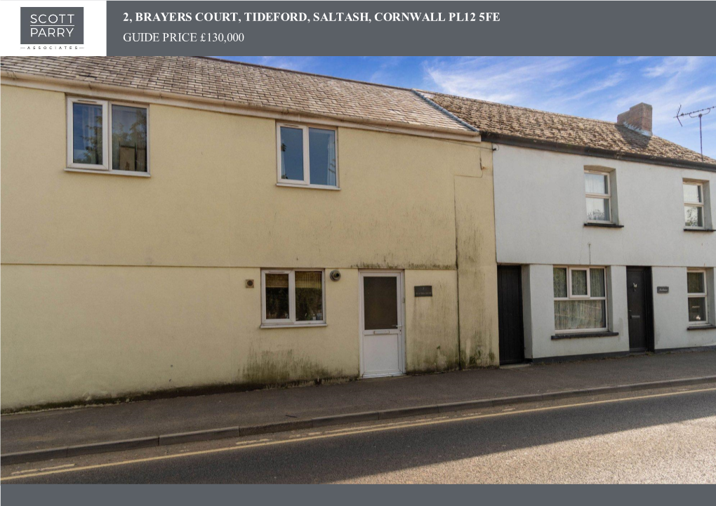 2, Brayers Court, Tideford, Saltash, Cornwall Pl12 5Fe Guide Price £130,000