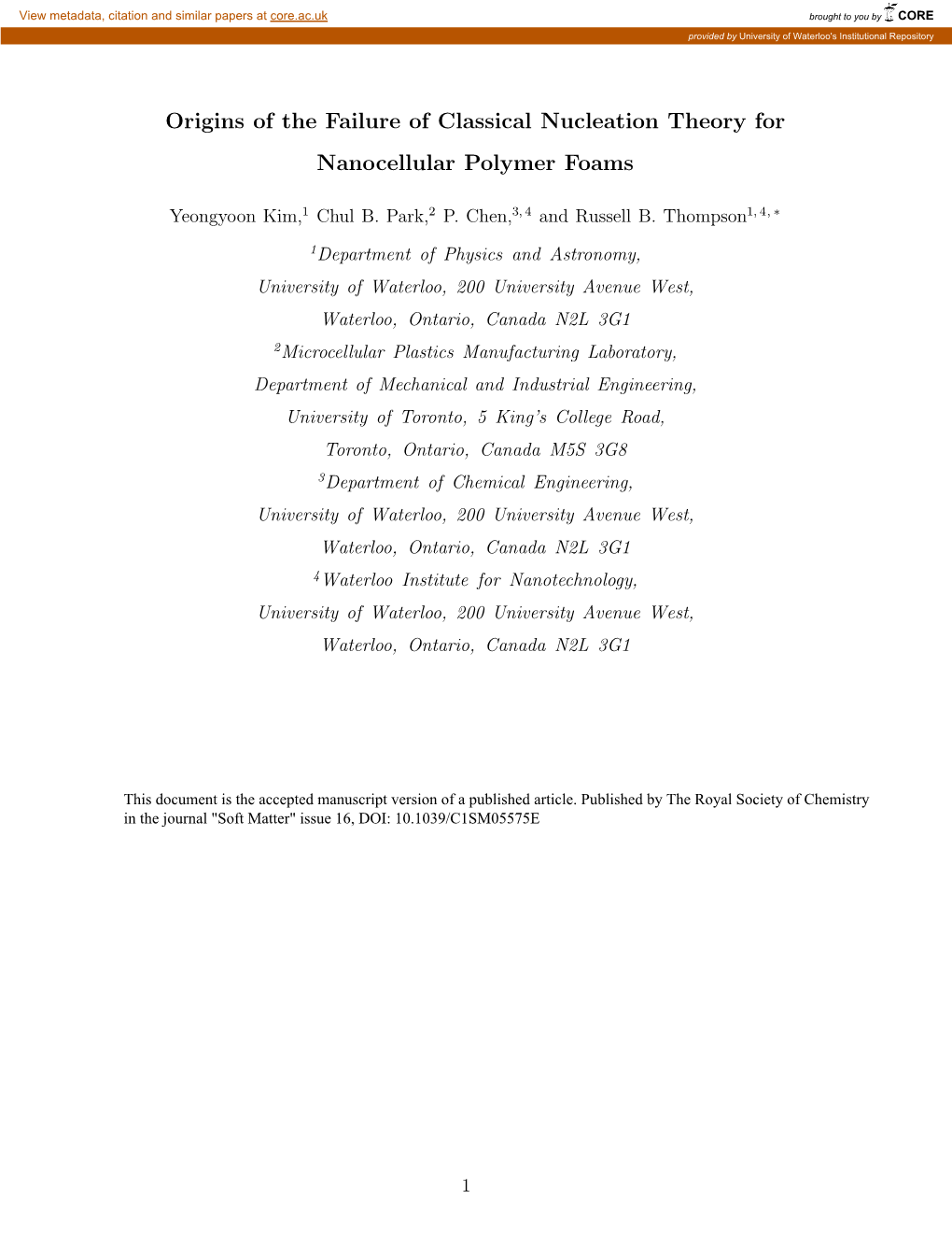 Origins of the Failure of Classical Nucleation Theory for Nanocellular Polymer Foams