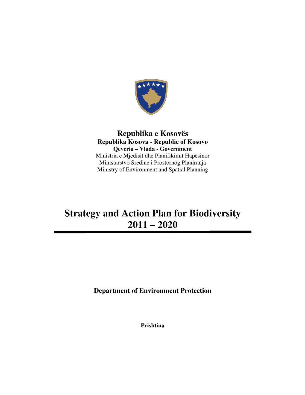 Strategy and Action Plan for Biodiversity 2011 – 2020