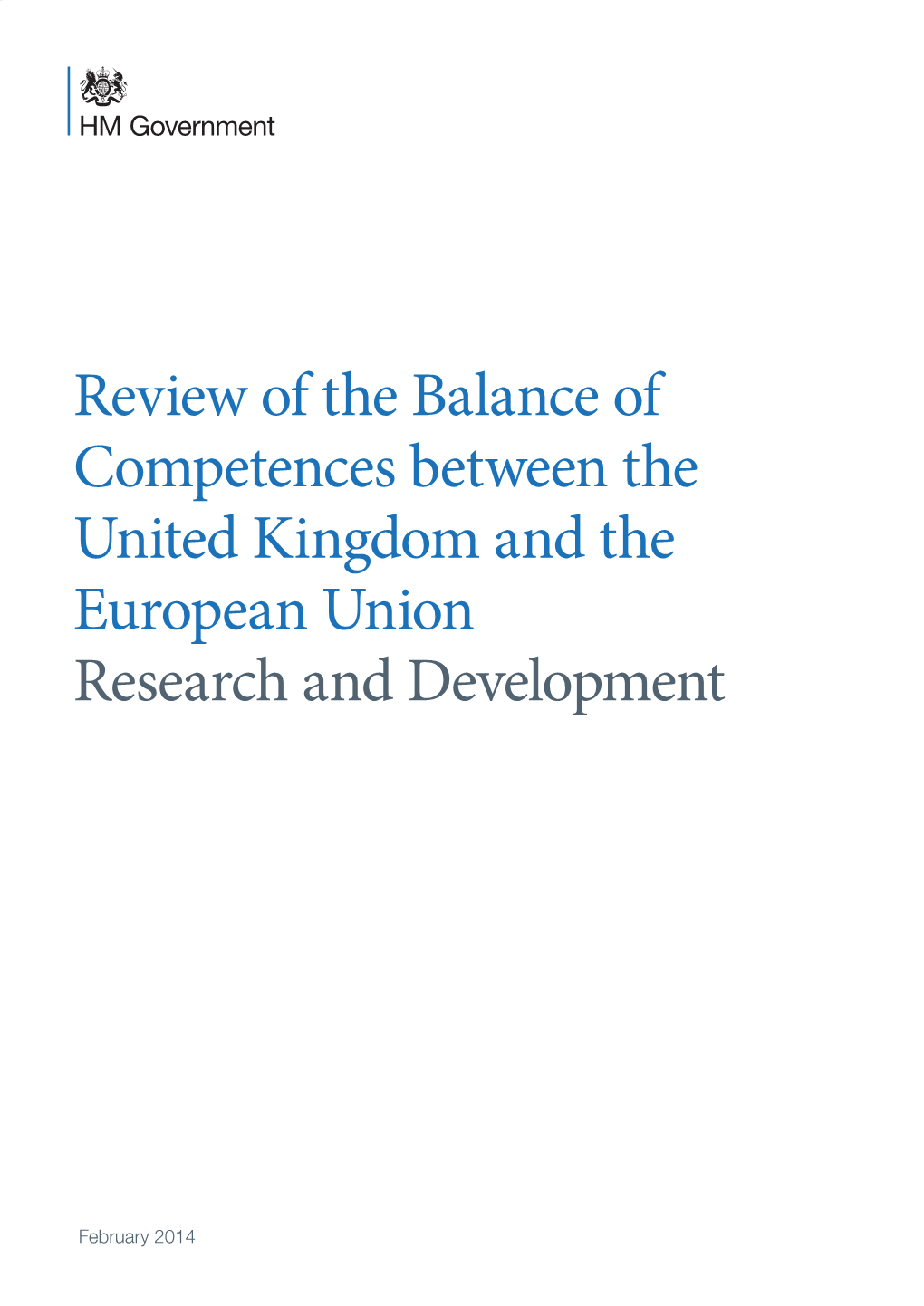 Review of the Balance of Competences | Research And