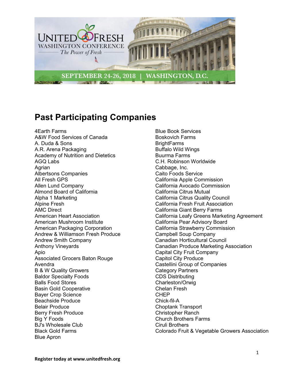 Past Participating Companies