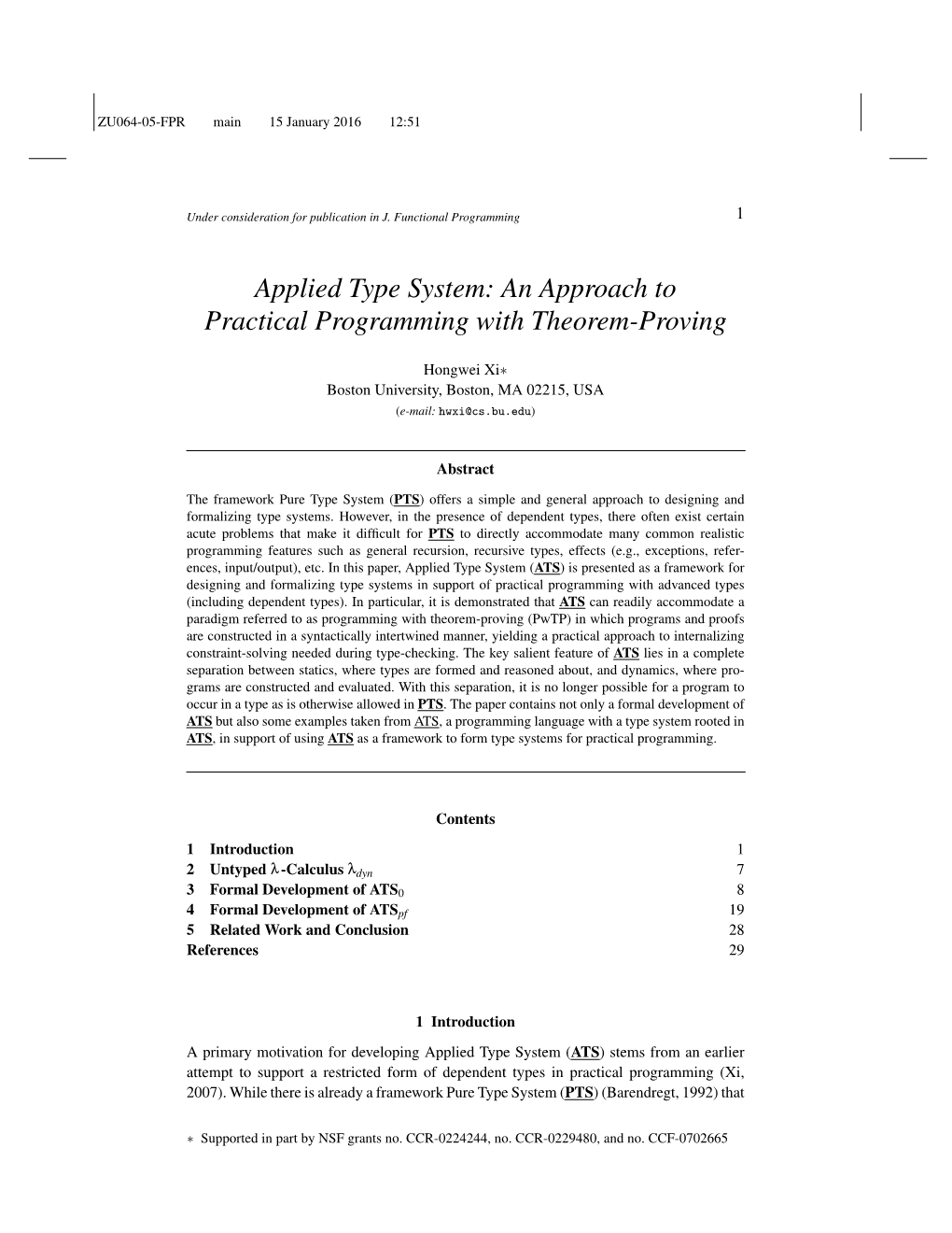 Applied Type System: an Approach to Practical Programming with Theorem-Proving