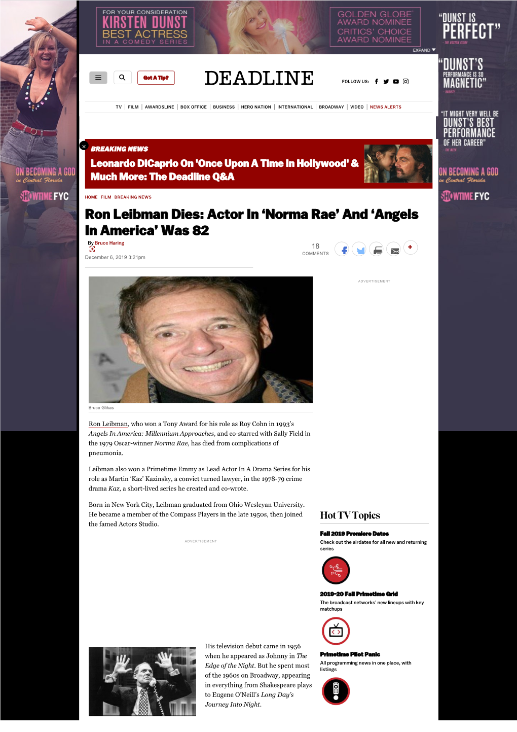 Ron Leibman Dies: Actor in 'Norma Rae' and 'Angels in America