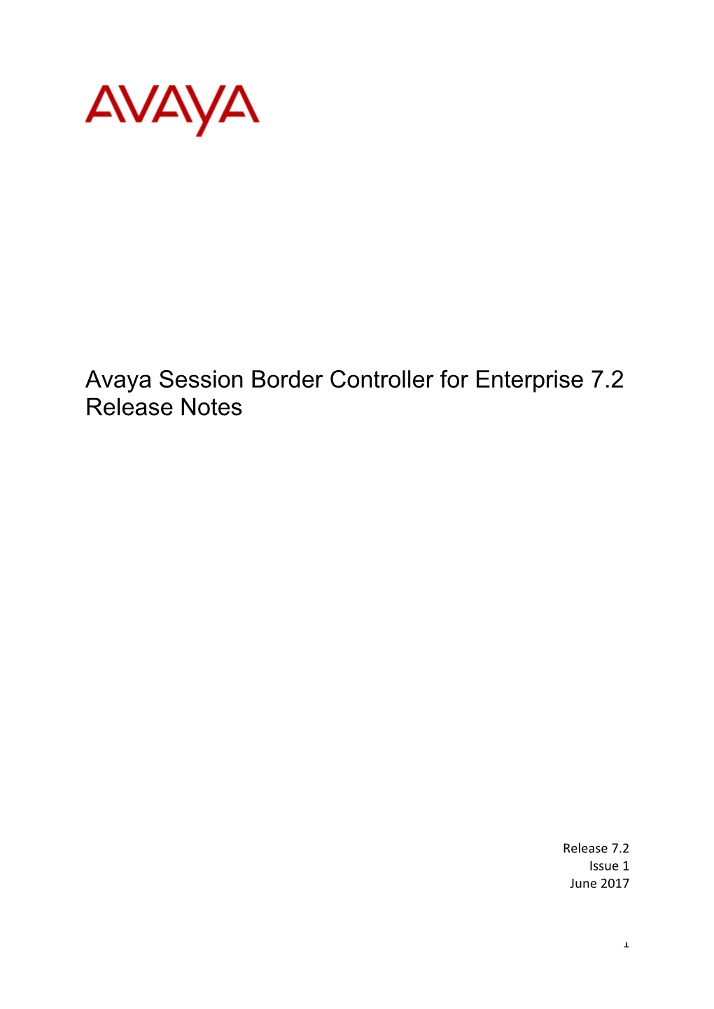 Avaya Session Border Controller for Enterprise 7.2 Release Notes
