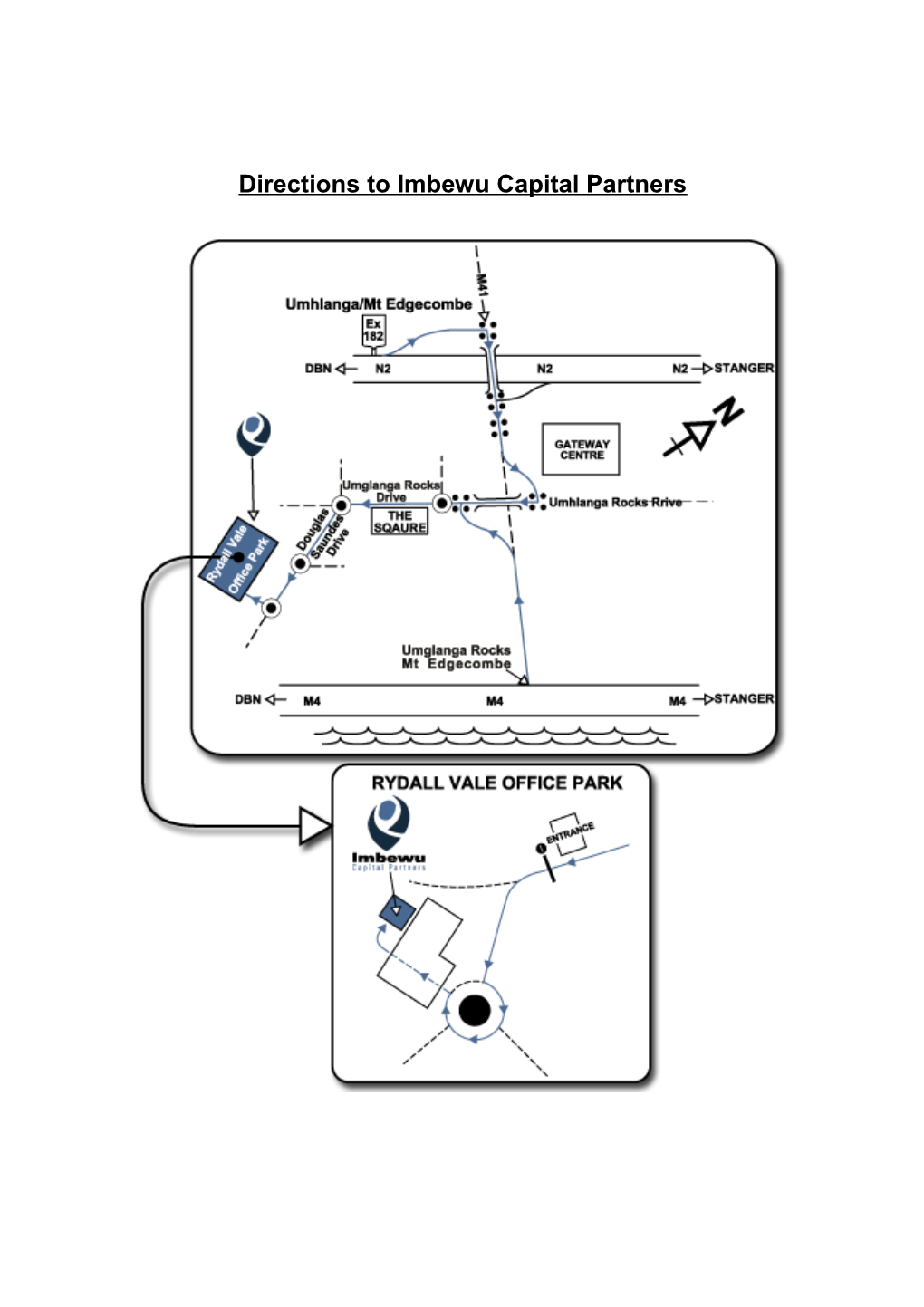 Directions from Durban International Airport to Imbewu Capital Partner