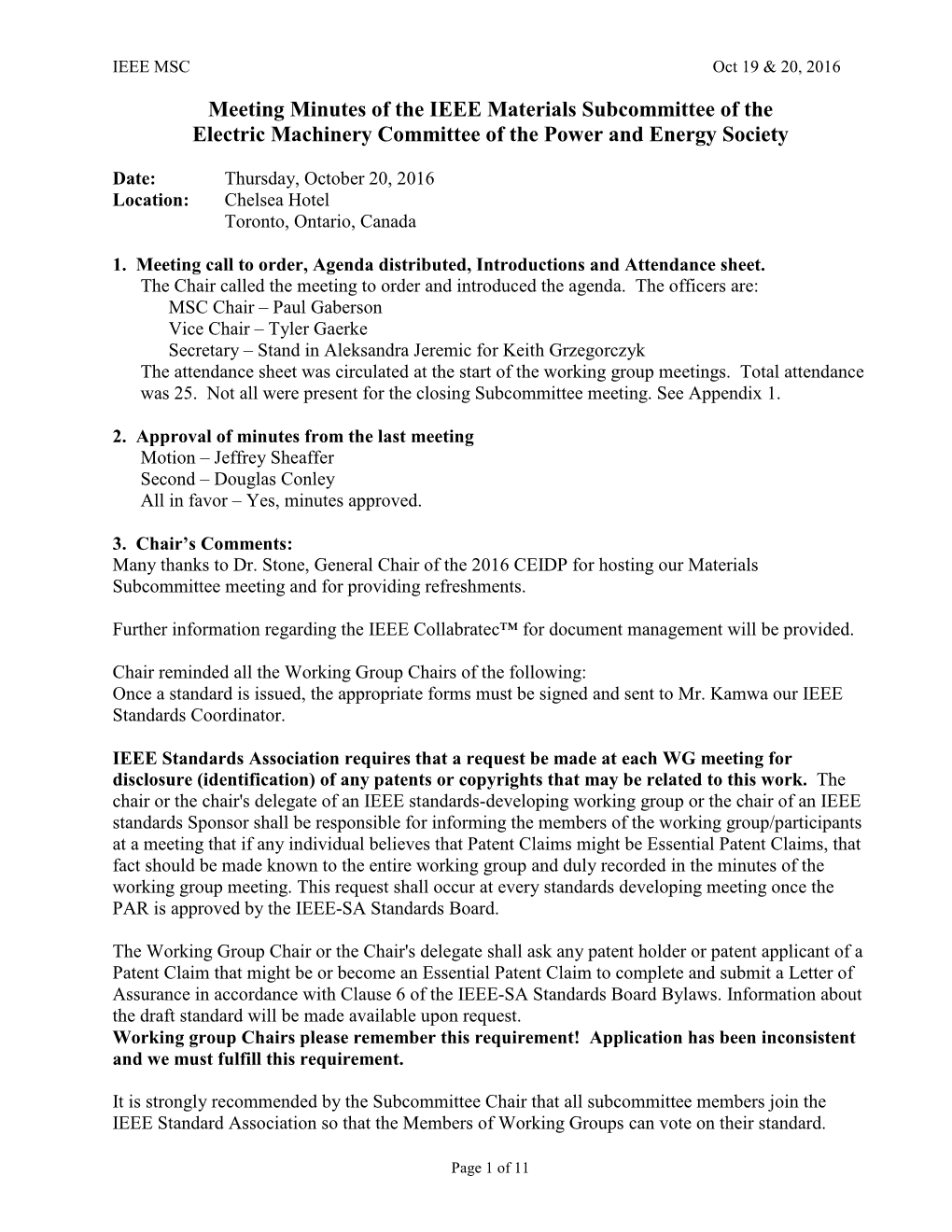 IEEE Materials Subcommittee Agenda Summer 2008-ISEI