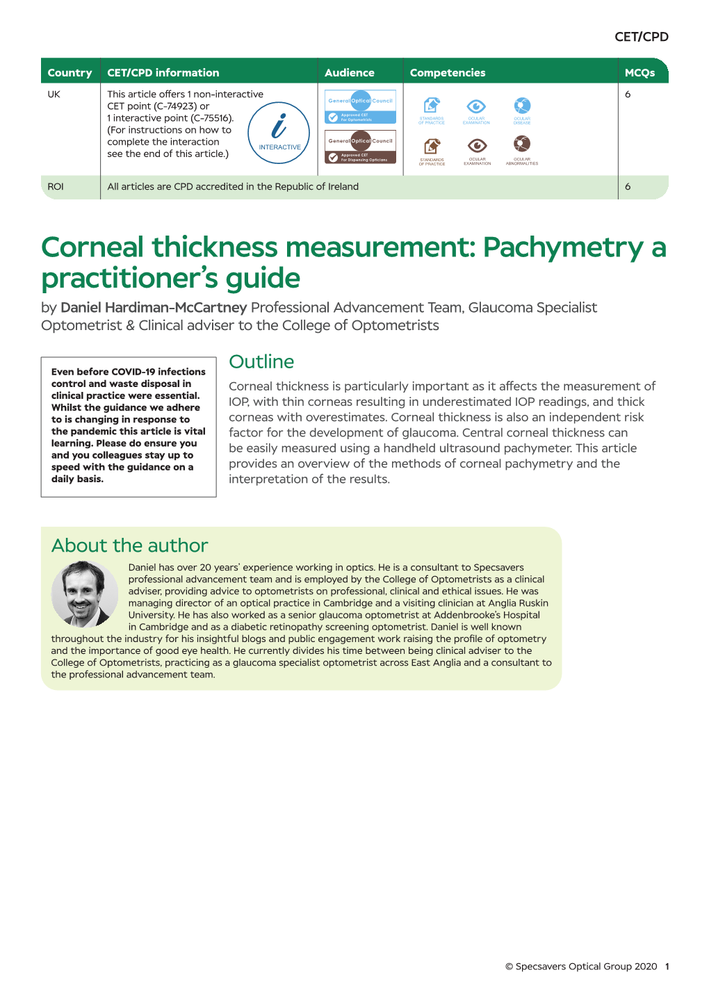 Corneal Thickness Measurement