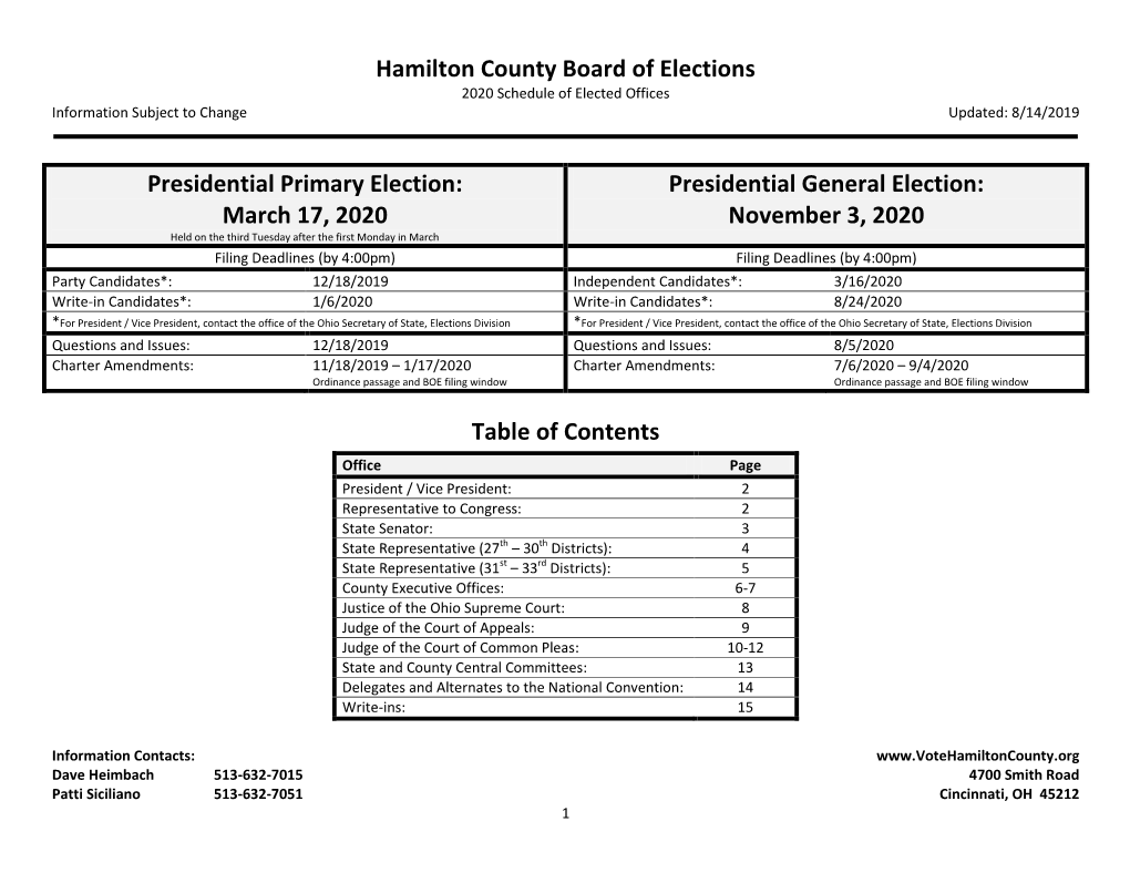 March 17, 2020 Presidential General Election