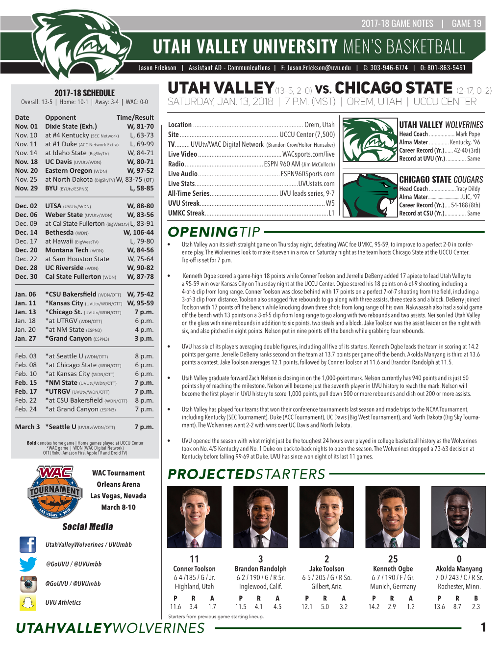 Utah Valley University Men's Basketball