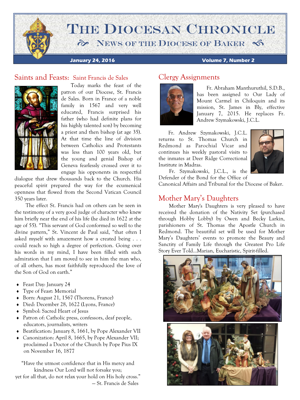 The DIOCESAN Chronicle