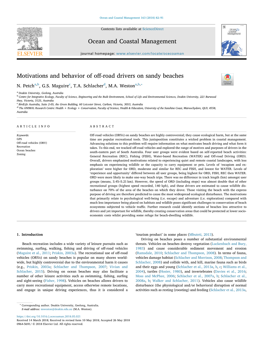 Motivations and Behavior of Off-Road Drivers on Sandy Beaches