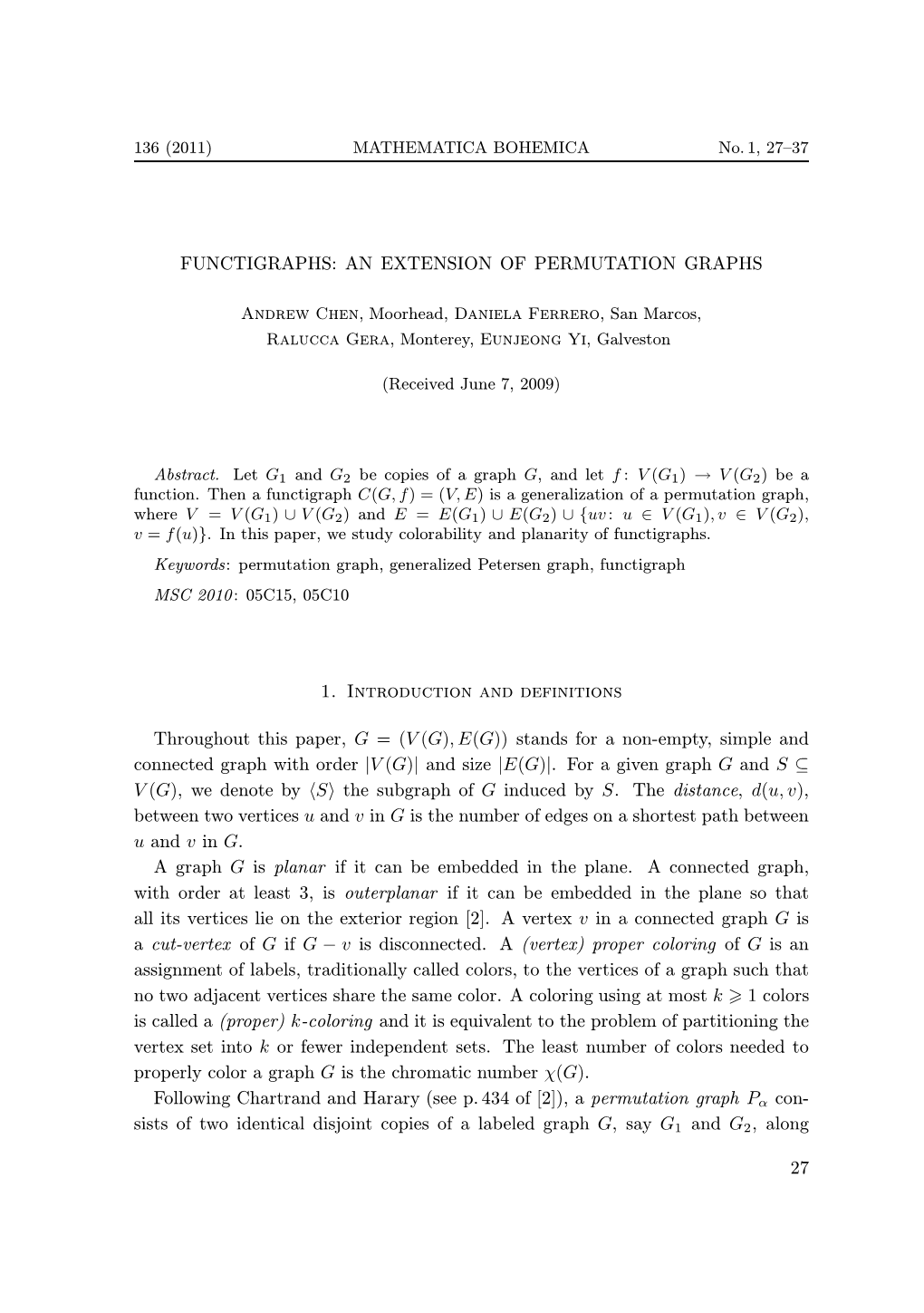 Functigraphs: an Extension of Permutation Graphs