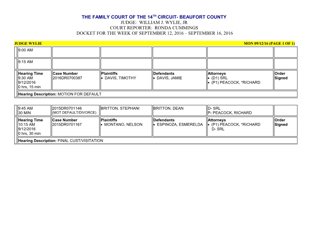 Judge Wylie Mon 09/12/16 (Page 1 of 1)