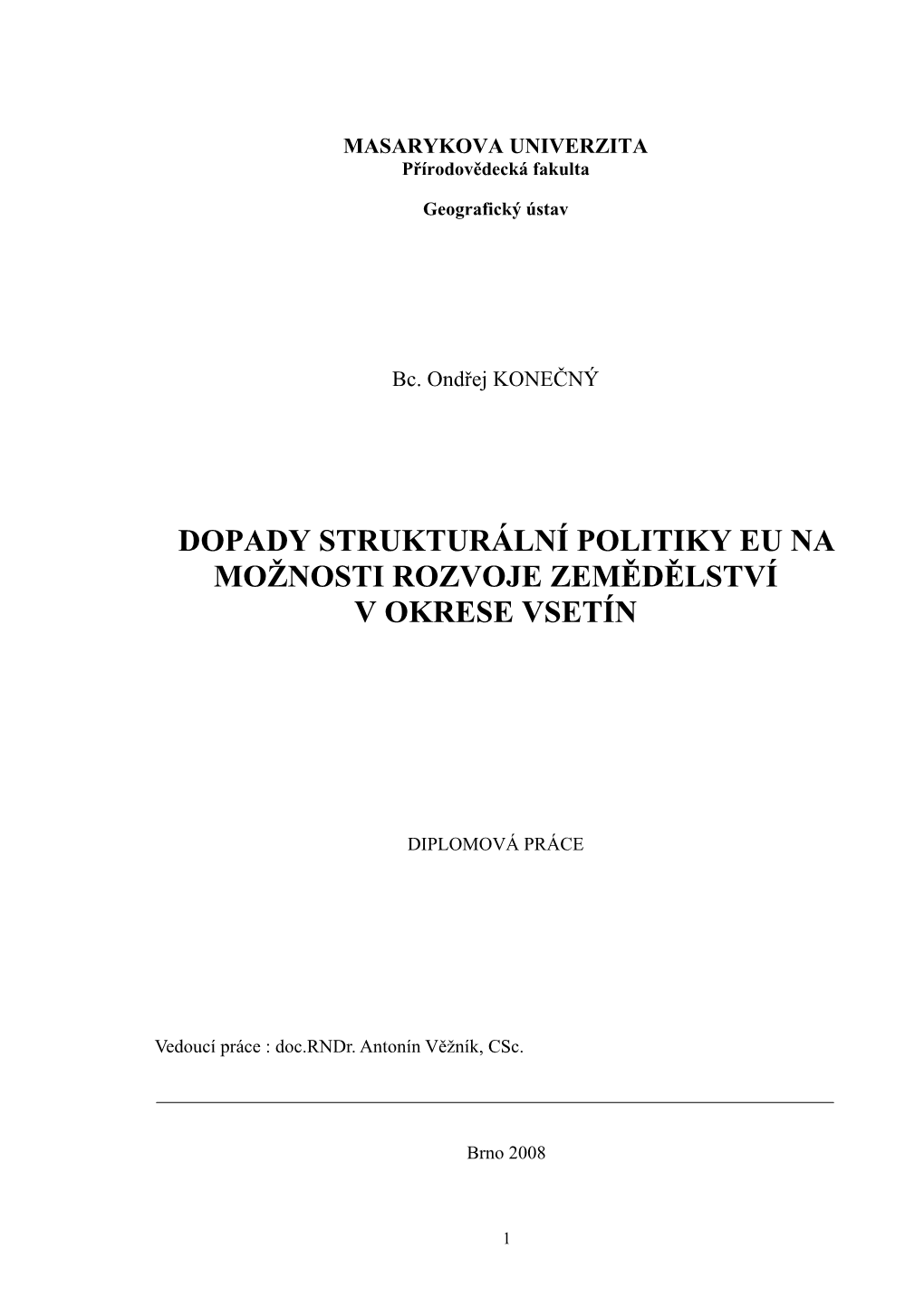 Dopady Strukturální Politiky Eu Na Možnosti Rozvoje