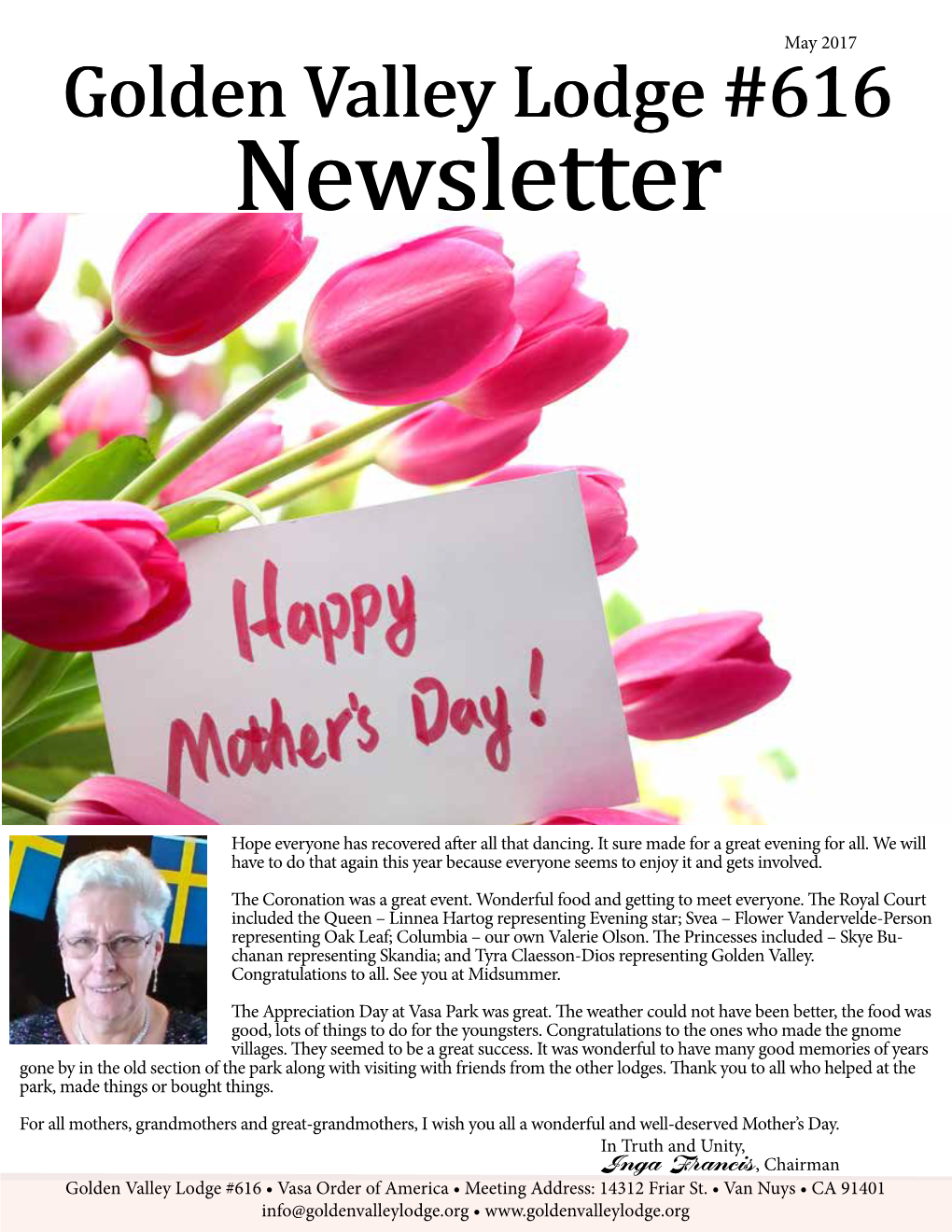 Newsletter May 2017 Newsletter