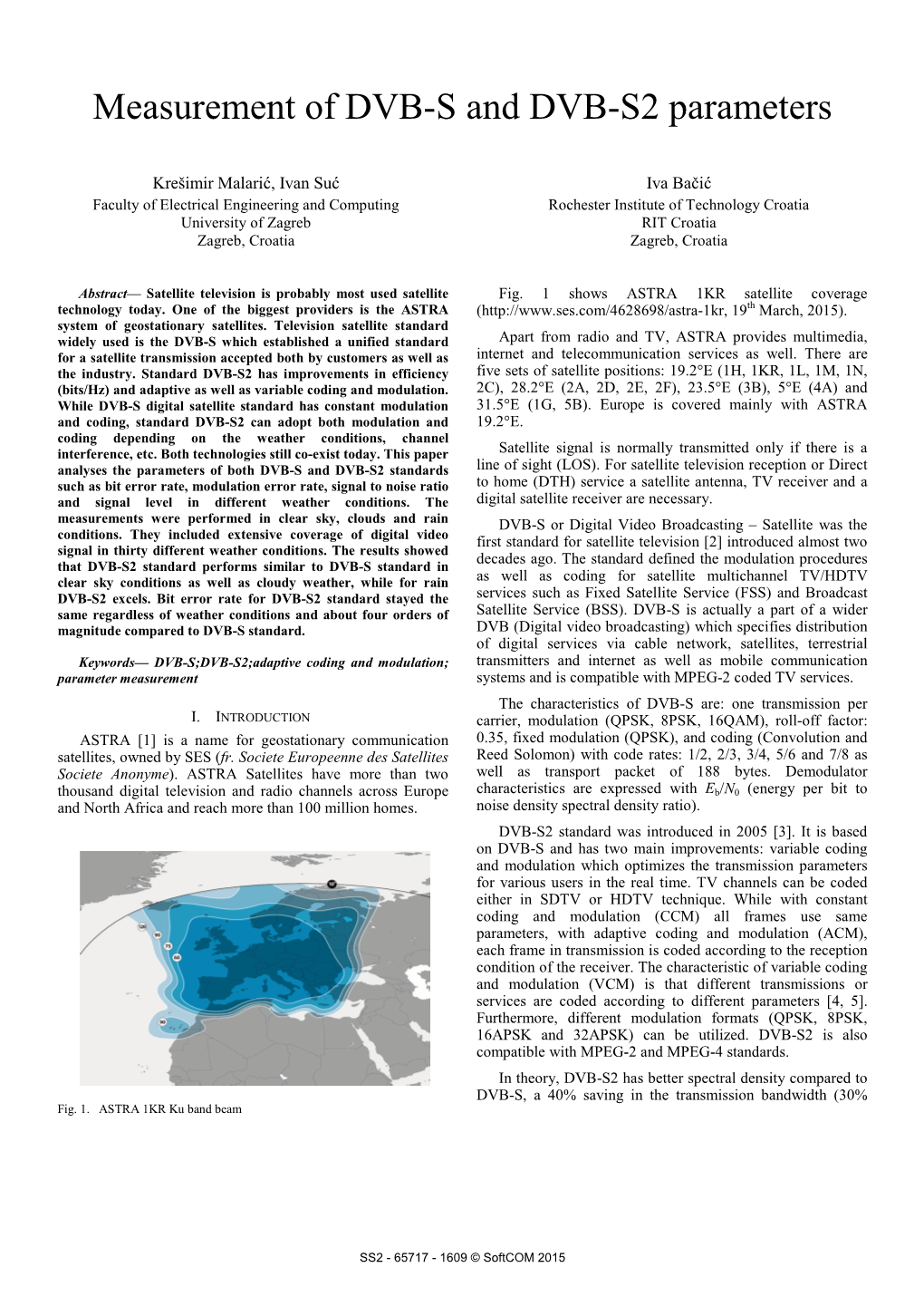 Measurement of DVB-S and DVB-S2 Parameters