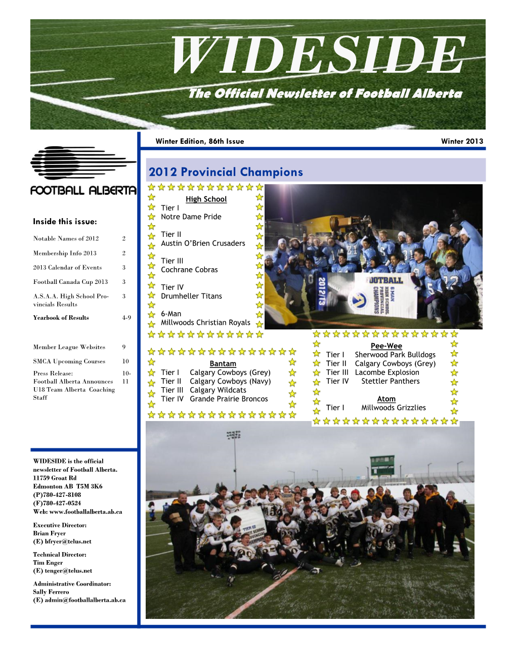 WIDESIDE the Official Newsletter of Football Alberta