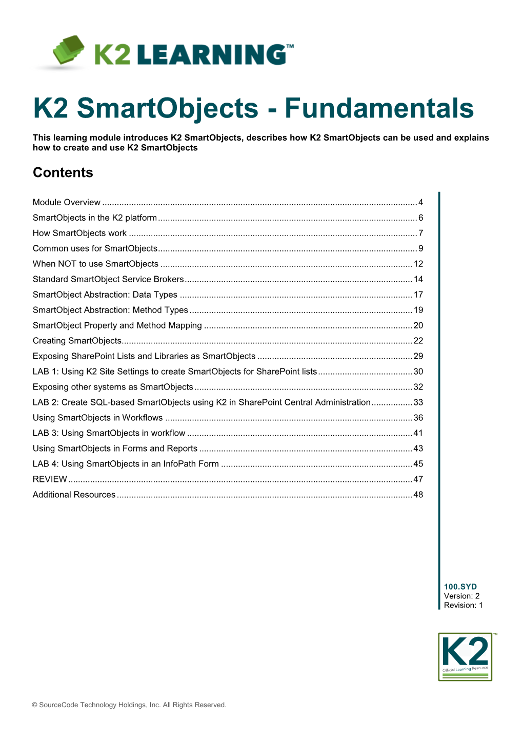 K2 Smartobjects - Fundamentals