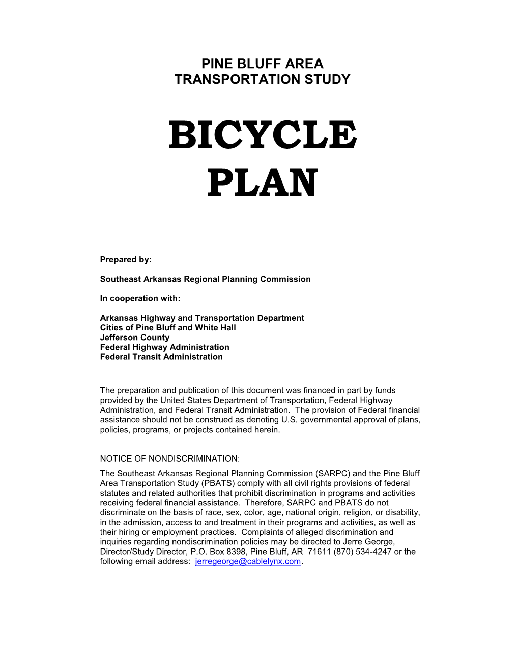 Pine Bluff Bike and Pedestrian Plan