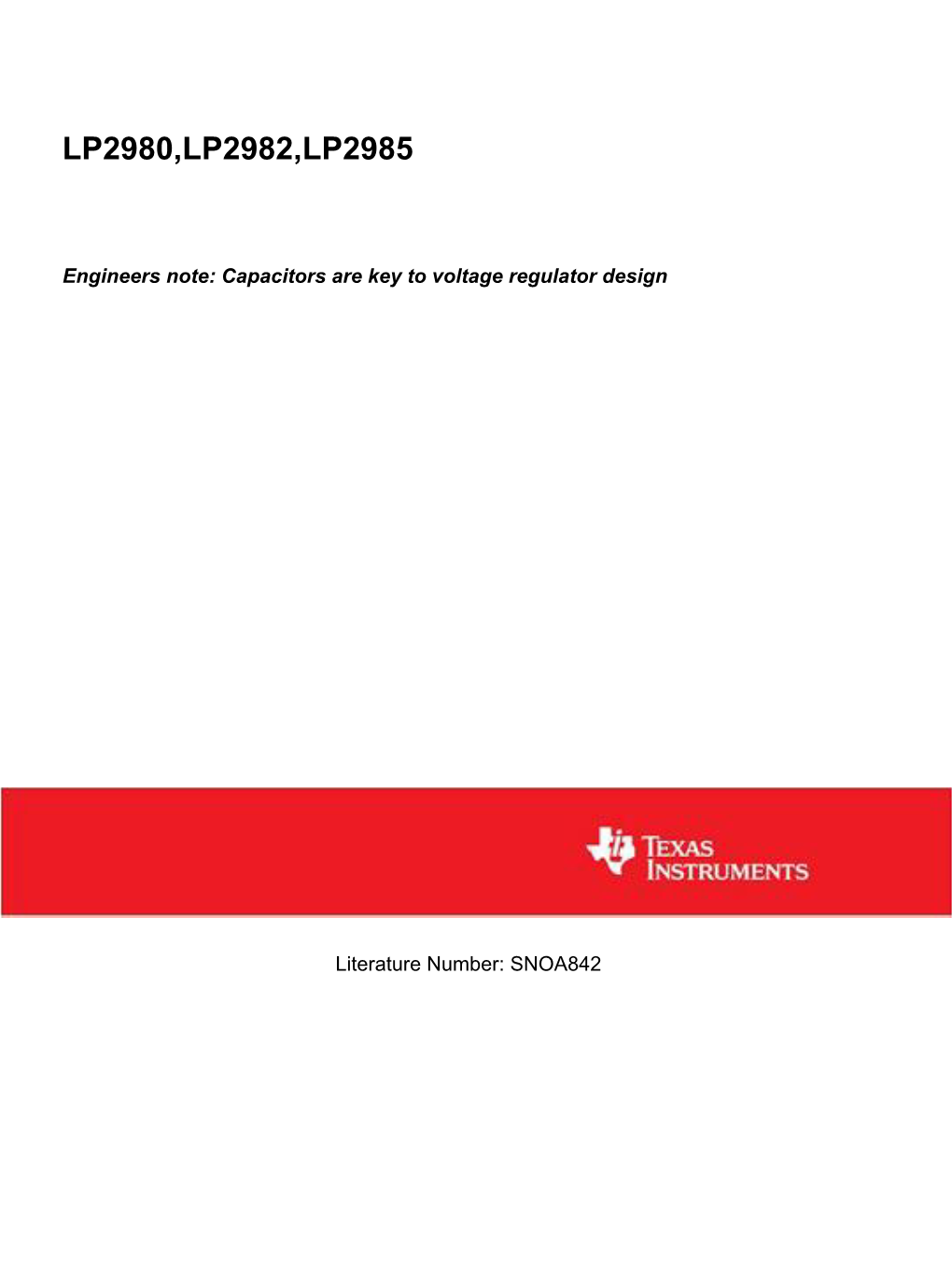 Engineers Note: Capacitors Are Key to Voltage Regulator Design