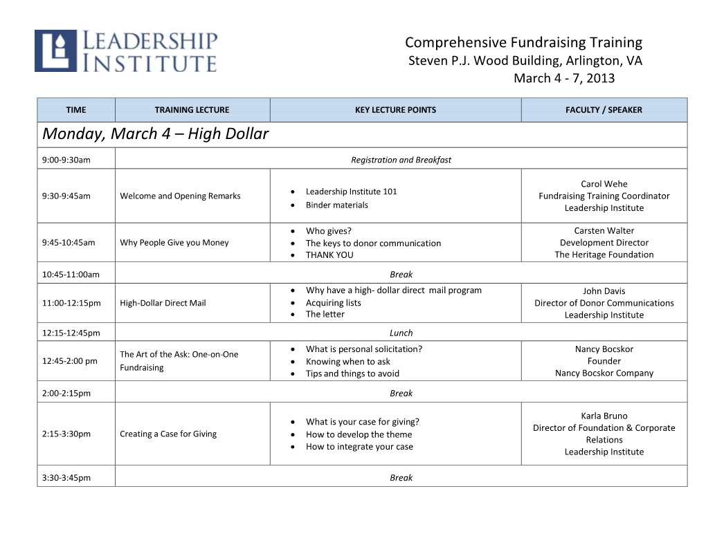 Monday, March 4 – High Dollar