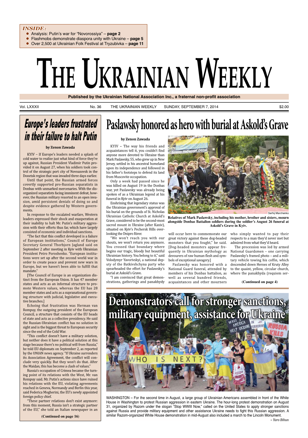 The Ukrainian Weekly 2014, No.36
